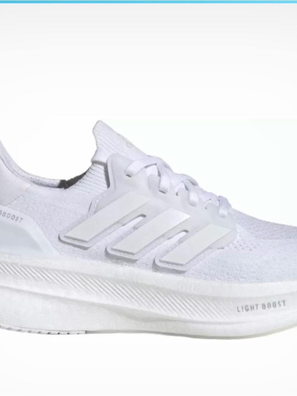 Adidas Lightboost/Ultraboost White Athletic Running Sneakers - Picture 2 of 8